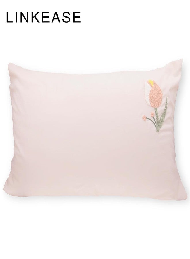 LINKEASE 100% Cotton Pillow Cases, Cute Woven Tufted Pattern Pillowcase with Envelope Closure, Soft & Breathable Bed Pillow Covers for Bedding, Queen/Standard (Pink-Tulip) - Image 2