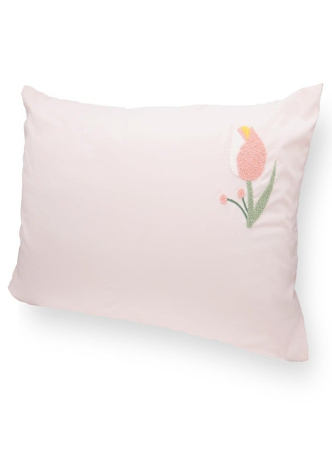 LINKEASE 100% Cotton Pillow Cases, Cute Woven Tufted Pattern Pillowcase with Envelope Closure, Soft & Breathable Bed Pillow Covers for Bedding, Queen/Standard (Pink-Tulip) - Image 1
