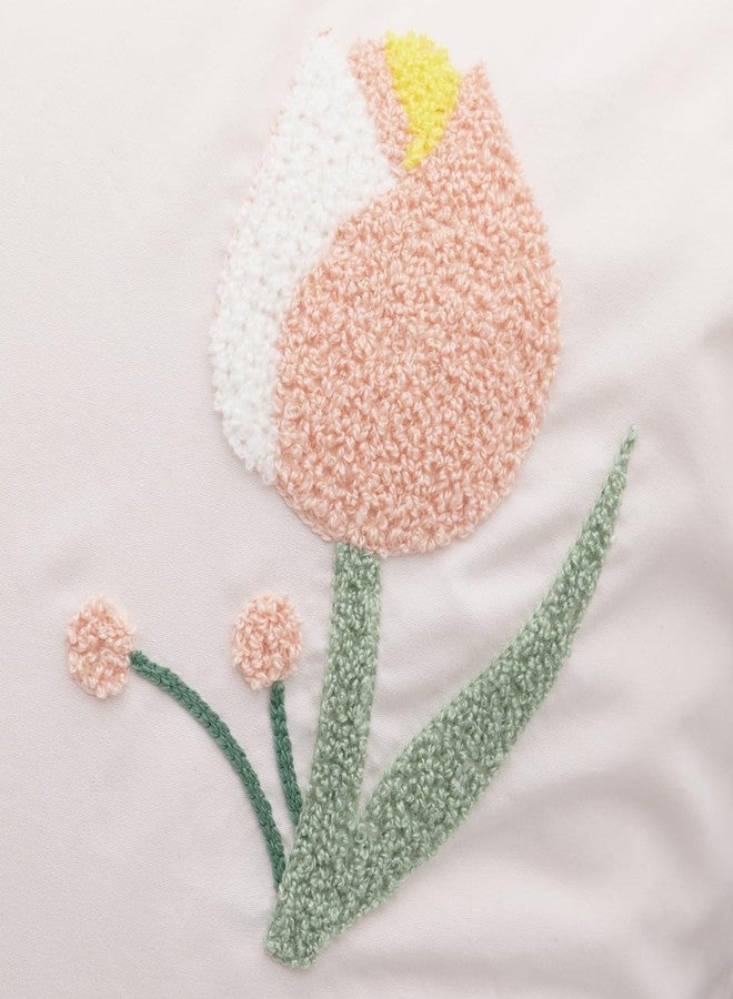 LINKEASE 100% Cotton Pillow Cases, Cute Woven Tufted Pattern Pillowcase with Envelope Closure, Soft & Breathable Bed Pillow Covers for Bedding, Queen/Standard (Pink-Tulip) - Image 3