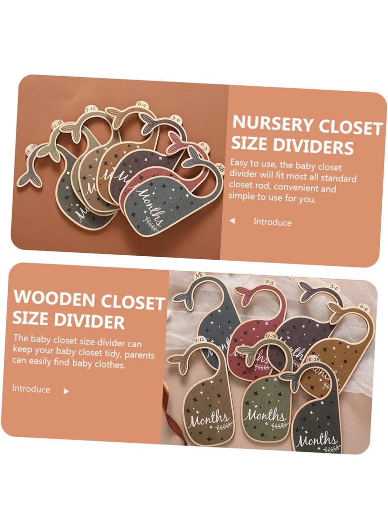 بتيمفم 7 قطع من فواصل خزانة ملابس الأطفال، منظمات خشبية لمقاسات ملابس الأطفال على شكل حوت لغرفة الأطفال، فواصل لتعليق ملابس الأطفال. - Image 5