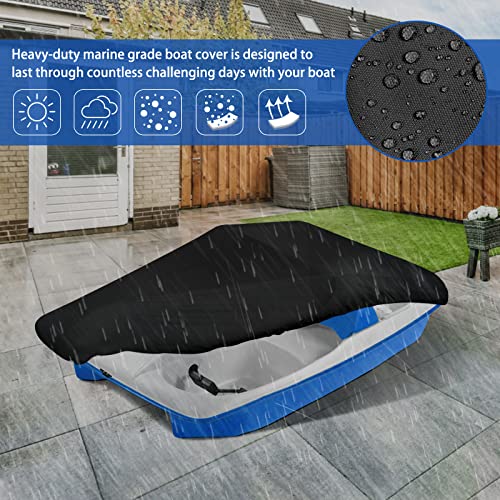 iCOVER Pedal Boat Cover, Fits 3 or 5 Person Paddle Boats Water Proof Heavy Duty Paddles Cover, Black - Image 4