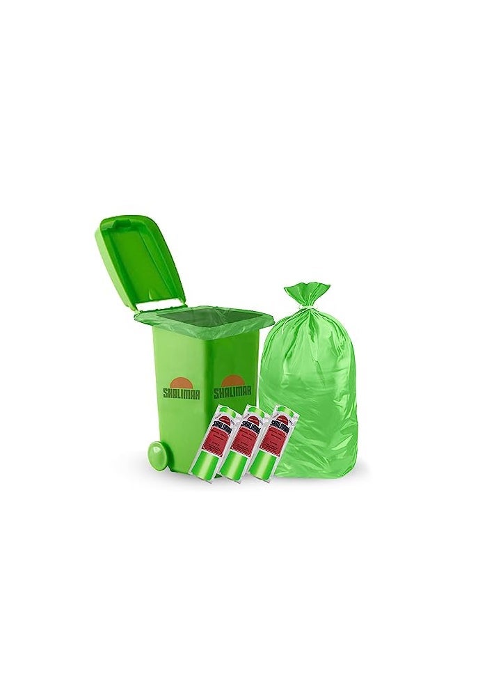 shalimar شاليمار 30 قطعة - أكياس قمامة ثقيلة الوزن سعة 65 جالون، برائحة اللافندر - أكياس سلة مهملات/قمامة/نفايات مانعة للتسرب - 106 × 122 سم - تناسب صناديق سعة 60 إلى 65 جالون - خضراء - Image 2