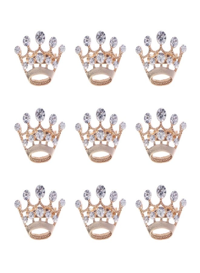 TENDYCOCO Crown Brooch Pin 12 Pk Mini Rhinestone Tiara Lapel Pins for Women Men Girls Elegant Gold Costume Jewelry for Weddings Pageants Birthday Celebrations - Image 1
