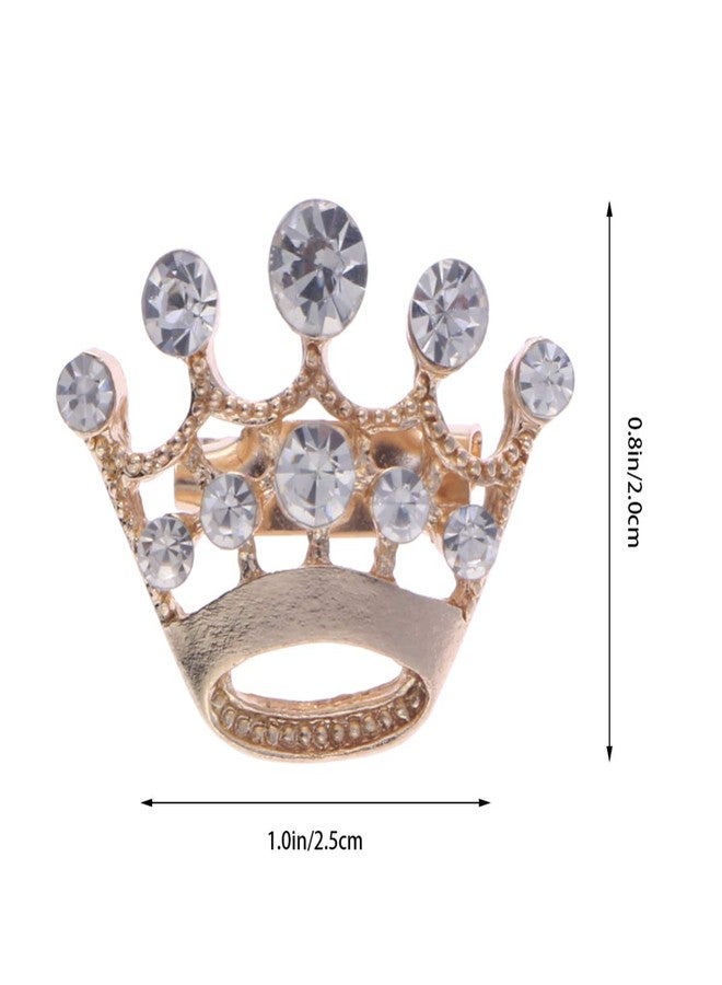 TENDYCOCO Crown Brooch Pin 12 Pk Mini Rhinestone Tiara Lapel Pins for Women Men Girls Elegant Gold Costume Jewelry for Weddings Pageants Birthday Celebrations - Image 2