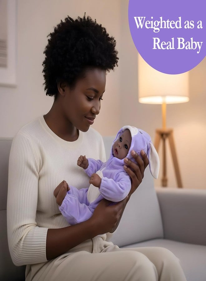Aori Black Baby Dolls Realistic,17-inch Lifelike Soft Body Baby Girl That Look Real with Feeding Kit Included, Ideal Gift for Kids, Birthday, Pretend Play - Image 3
