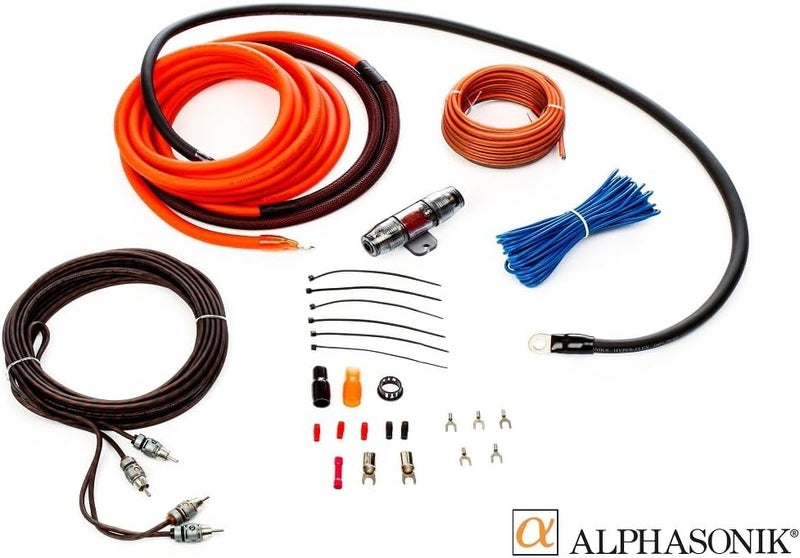Alphasonik AAK4G Premium 4-Gauge Complete Car Amplifier Installation Kit Hyper-Flex Power, Ground, Speaker Wire RCA Cable - Exceeds AWG (American Wire Gauge) Standard Element Certified Amp Install Kit - Image 2