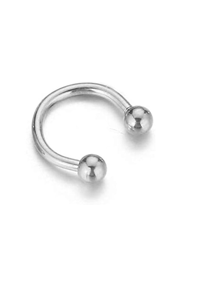 Generic maya accessories rgical Steel CBR Horseshoe Circular Rings Nose Eyebrow Tragus Lip Ear Hoop Ring Piercing 2 PCS - Steel 