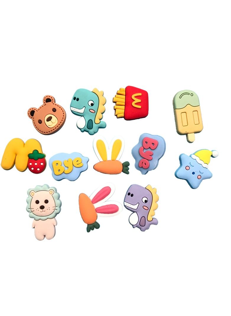 12 Cute Shoe Decoration Croc Charms, PVC Different Cartoon Charm for Crocs Hole Hole Shoe, Croc Charms Decoration for Kids Boys Girls Men Women Party Favor Gifts - Image 2