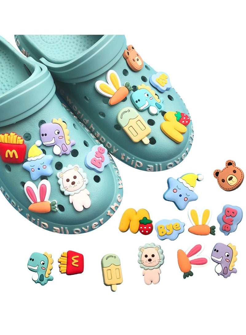 12 Cute Shoe Decoration Croc Charms, PVC Different Cartoon Charm for Crocs Hole Hole Shoe, Croc Charms Decoration for Kids Boys Girls Men Women Party Favor Gifts - Image 1