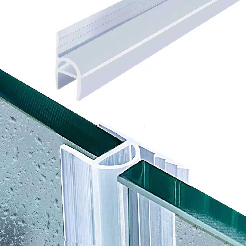 Tanshurong Shower Glass Door Seal, 120 Inch Silicone Soft Shower Door Bottom Seal for 3/8"(10mm) Thick Glass Door, Stopping Water Leaks (Arch) - Image 1