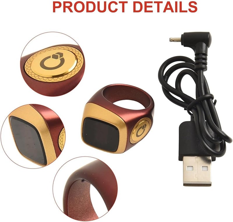 سبحة رقمية مع تذكير بالاهتزاز، عداد مقاوم للماء، شاشة 20 ملم بلون الكاري - Image 4