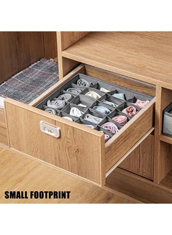Occuwzz® 4 Pack Foldable Drawer Organizers, Sock And Underwear Drawer Organizer Clothes, Desk Closet Fabric Organizer And Storage Drawer Dividers For Dresser Panties Underwear Bra Socks (Gray) - Image 4