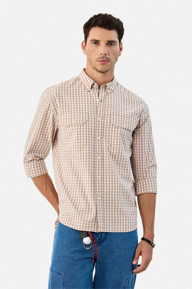 سنيتش Double Pocket Gingham Shirt