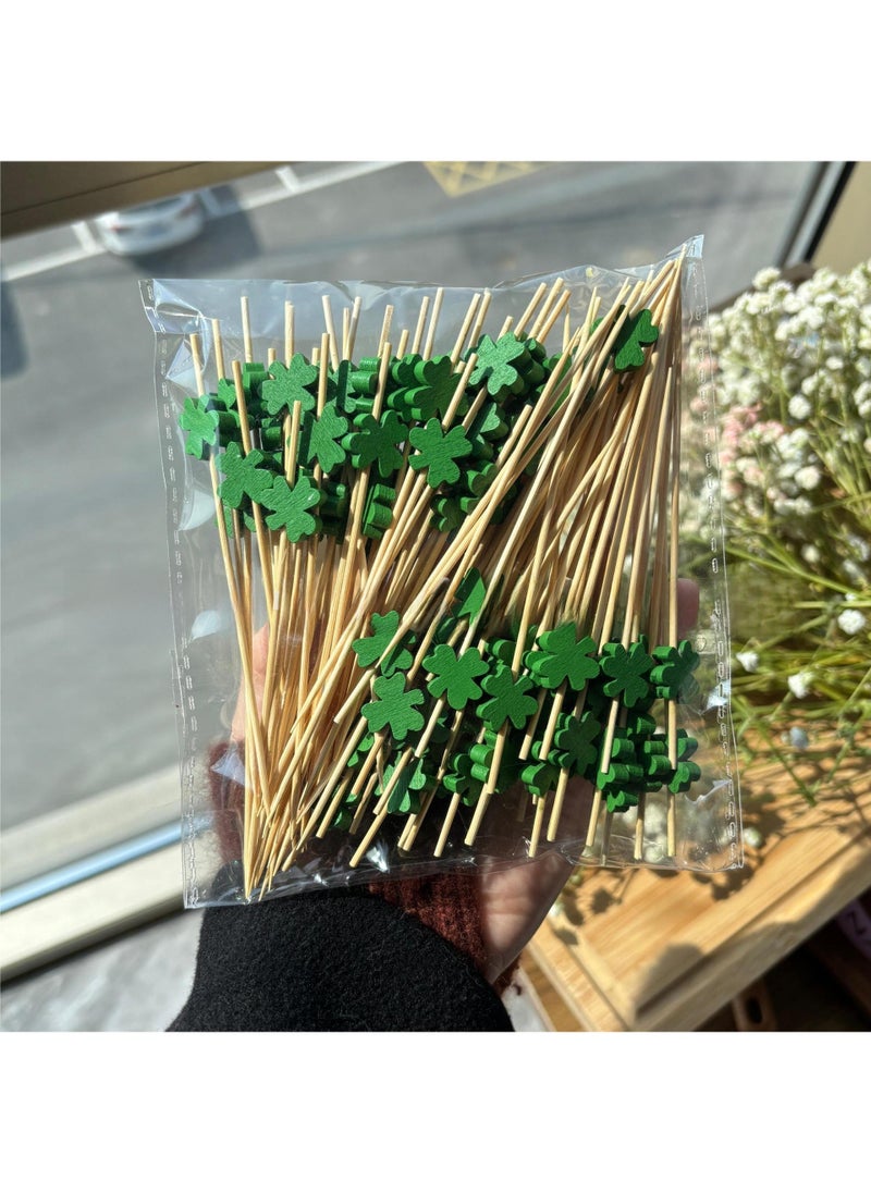 Tropical Leaf Cocktail Picks for Summer BBQ Clover 100/bag