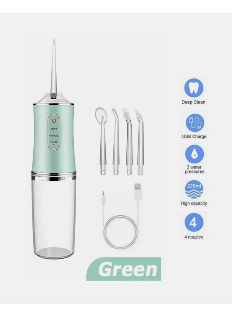 جهاز تنظيف الأسنان المحمول بالماء مع 4 رؤوس و3 أوضاع و الجهاز قابل لإعادة الشحن. - Image 1