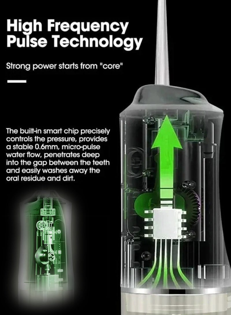 جهاز تنظيف الأسنان المحمول بالماء مع 4 رؤوس و3 أوضاع و الجهاز قابل لإعادة الشحن. - Image 3