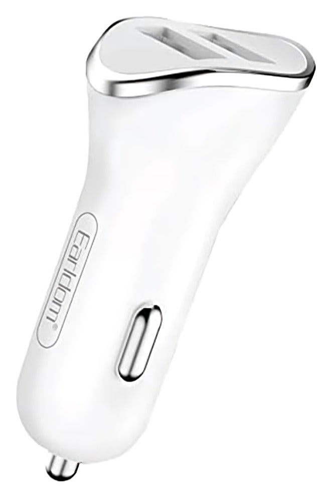 أيرلدوم شاحن سيارة Earldom Es-120 مع كابل USB 3 في 1 - أبيض - Image 1
