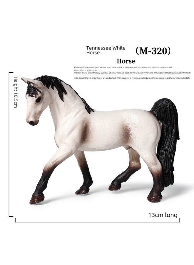 Children's Simulation Wild Animal Horse Model Eight Juntu Qianli Horse Black And White Male Horse Racing Ornaments Set Toy-Color:Ox-919 Mastan Stallion Horse [0.108kg]]  - Image 4