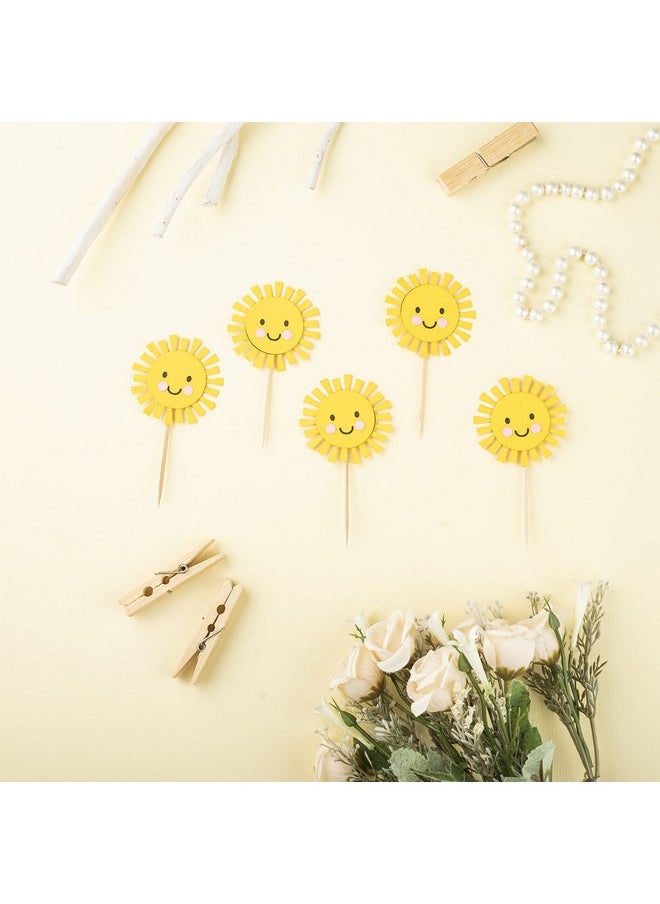 Confetti Confetti! 12 PCS You Are My Sunshine Cupcake Toppers, You Are My Sunshine Theme, Sunshine Birthday Decor, First Birthday, Cupcake Toppers, Sun Theme  - Image 4