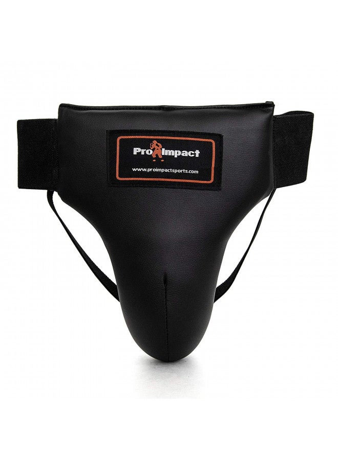 Pro Impact Boxing MMA Training Muay Thai Groin Abdominal Protector - Comfortable Ultimate Protection for Contact Sports - Perfect for Gym & Workout Use (Black, X-Large) - Image 1