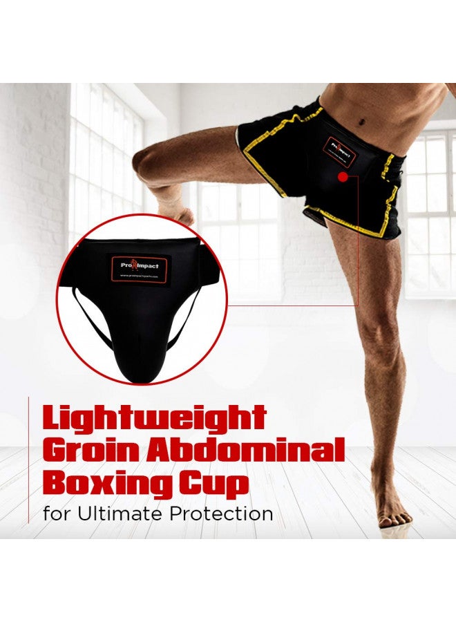 Pro Impact Boxing MMA Training Muay Thai Groin Abdominal Protector - Comfortable Ultimate Protection for Contact Sports - Perfect for Gym & Workout Use (Black, X-Large) - Image 4
