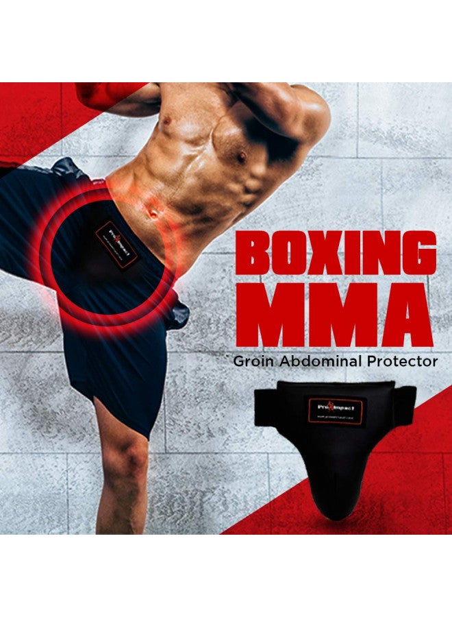 Pro Impact Boxing MMA Training Muay Thai Groin Abdominal Protector - Comfortable Ultimate Protection for Contact Sports - Perfect for Gym & Workout Use (Black, X-Large) - Image 2