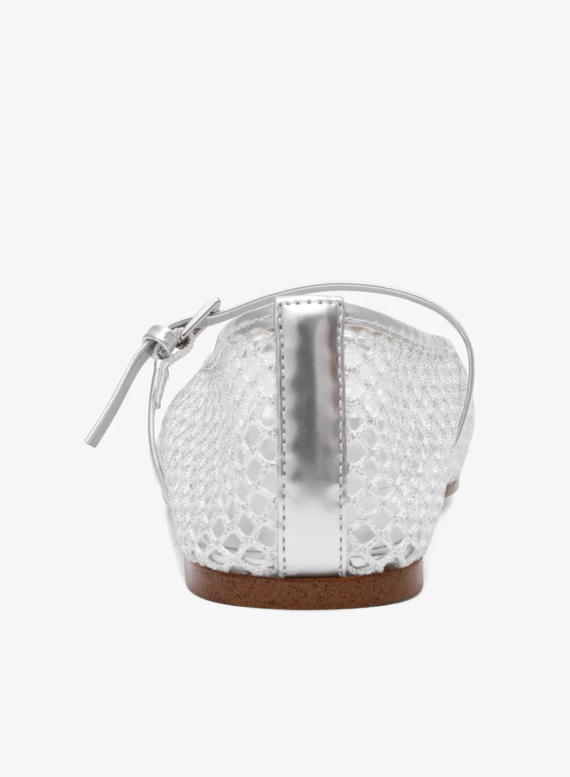 ستيف مادن أحذية باليرينا معدنية أنيقة