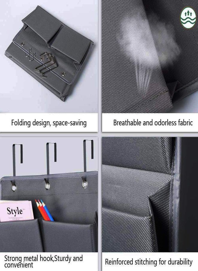 Elepure 5 Pockets Over the Door Organizer and Storage Hanging with Hooks, Wall Mount Office Supplies File Folders Document Holder for Notebooks, Paper,Supplies, Closets, Families, Filing (Gray) - Image 5