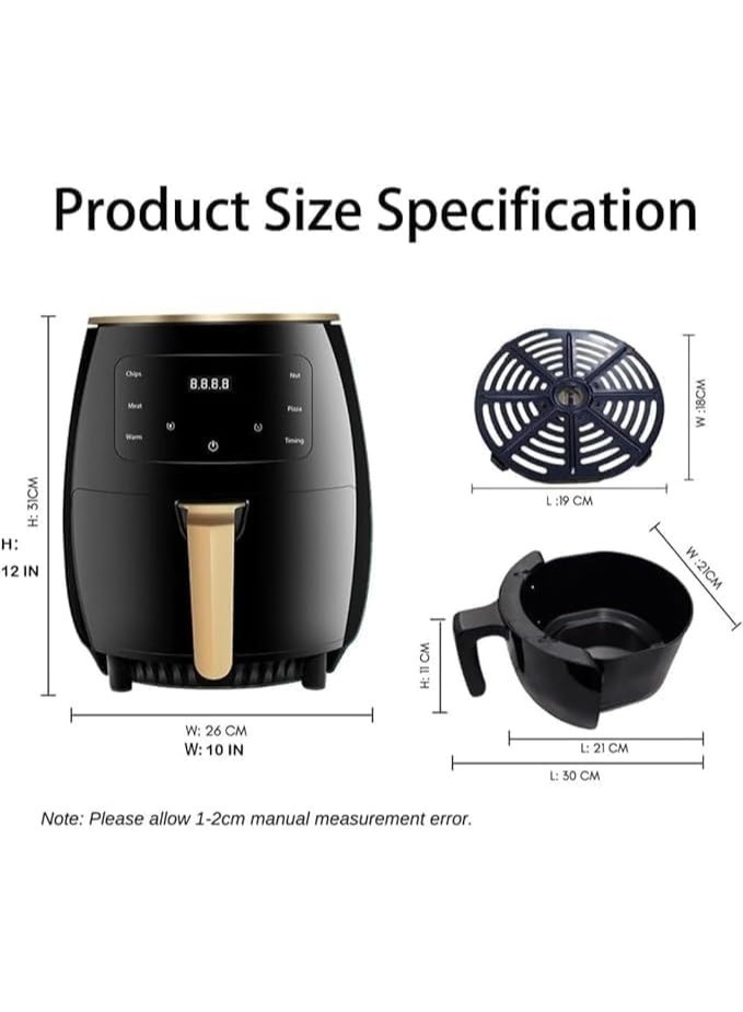 Air Fryer 6L - 2400W - Modern design and high-quality operation for preparing healthy and delicious food without oil (Y) - Image 2