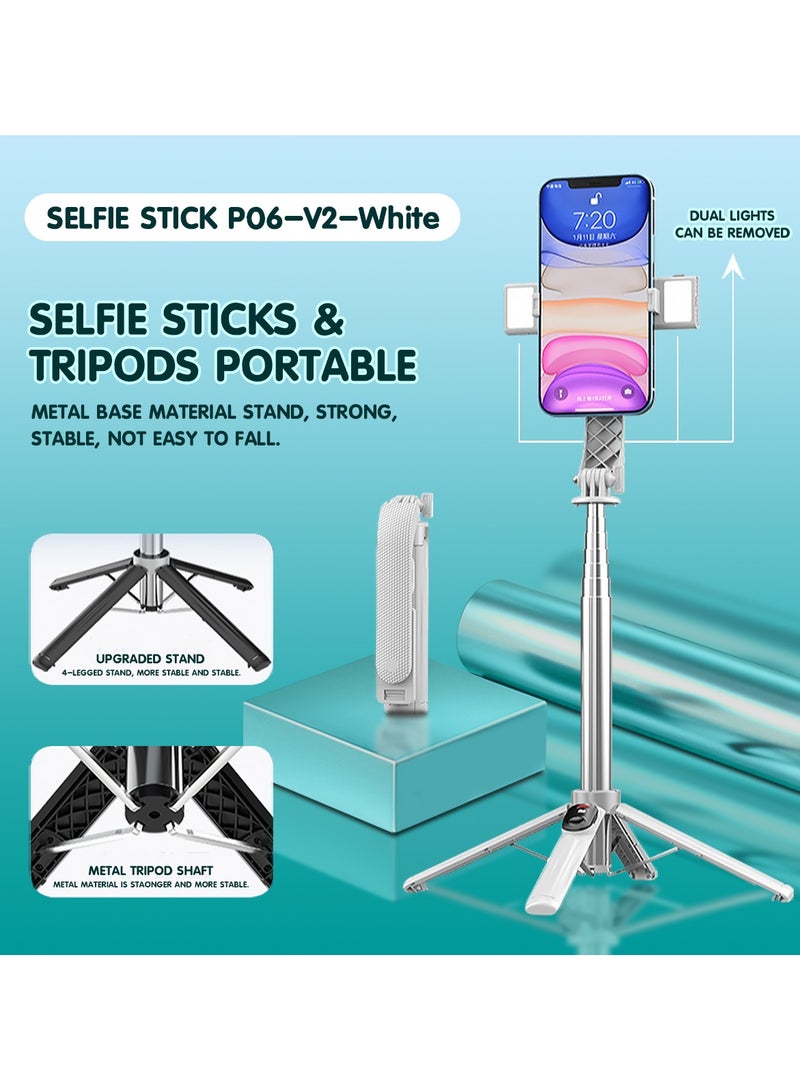 Foldable  Mobile Phone Selfie Stick with 2 Lights Metal Bluetooth Tripod Portable Selfie Stand Stretchable for iPhone12 13pro 14max Samsung Xiaomi Honor - Image 2