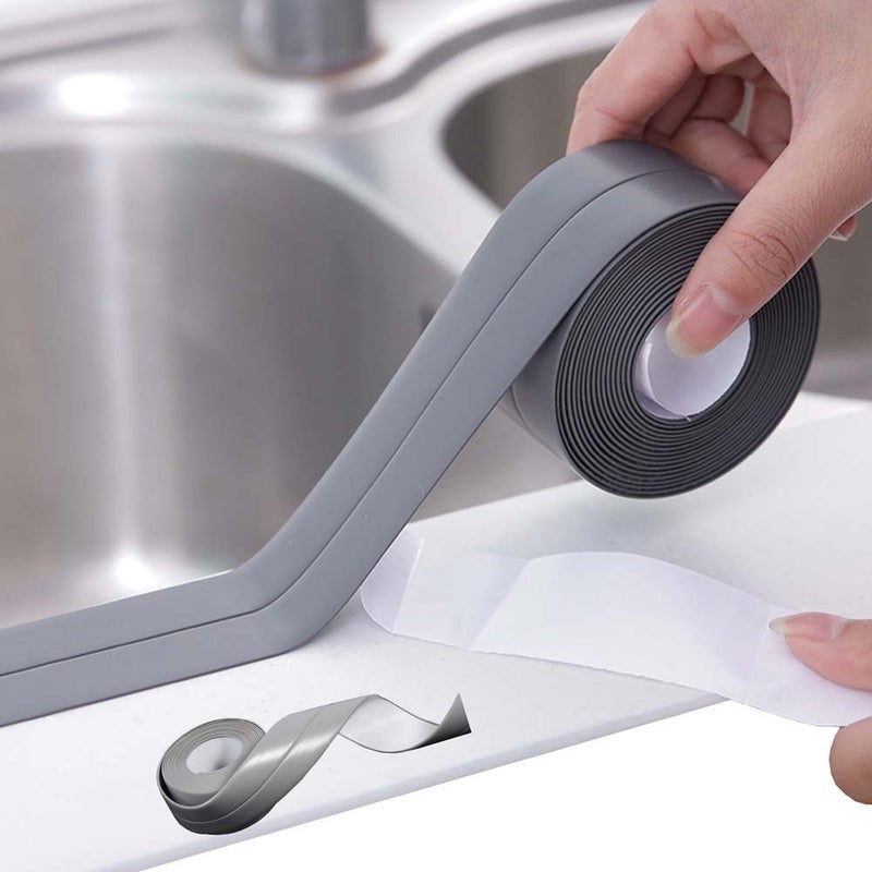 KaLaiXing Tub and Wall Sealing Caulk Strip Waterproof Self-Adhesive Decorative Tape (JD04, Grey) (Assorted Colors) - Image 5