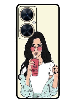 Theodor Protective Case Anti Scratch Shock Proof Bumper Cover For Huawei Nova 11i Girl Drinking Coffee  - Image 1