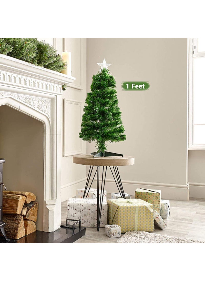 RASHRI ; One For All RASHRI One For All 1 Feet Small Size Christmas Tree for Table Office Desk Centerpiece Home Office Decoration 1 Feet with 42 Ornaments Tree Decoration Props Xmas Tree  - Image 4
