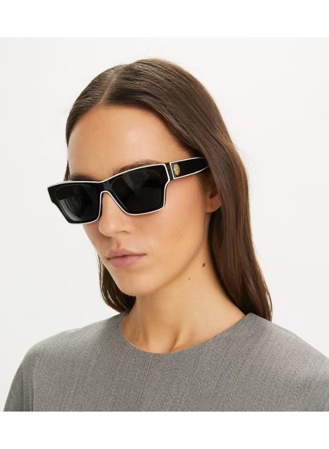 توري بورش Tory Burch 100 ٪ UVA / UVB حماية النظارات الشمسية المعدنية للجنسين - Image 3