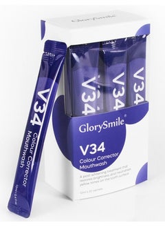 20 Pieces V34 Colour Corrector Mouthwash Oral Care 12ml V34 Mouthwash with 20 Pouches Inside Bright Smile Purple Color Corrector Mouthwash 20 Sachets