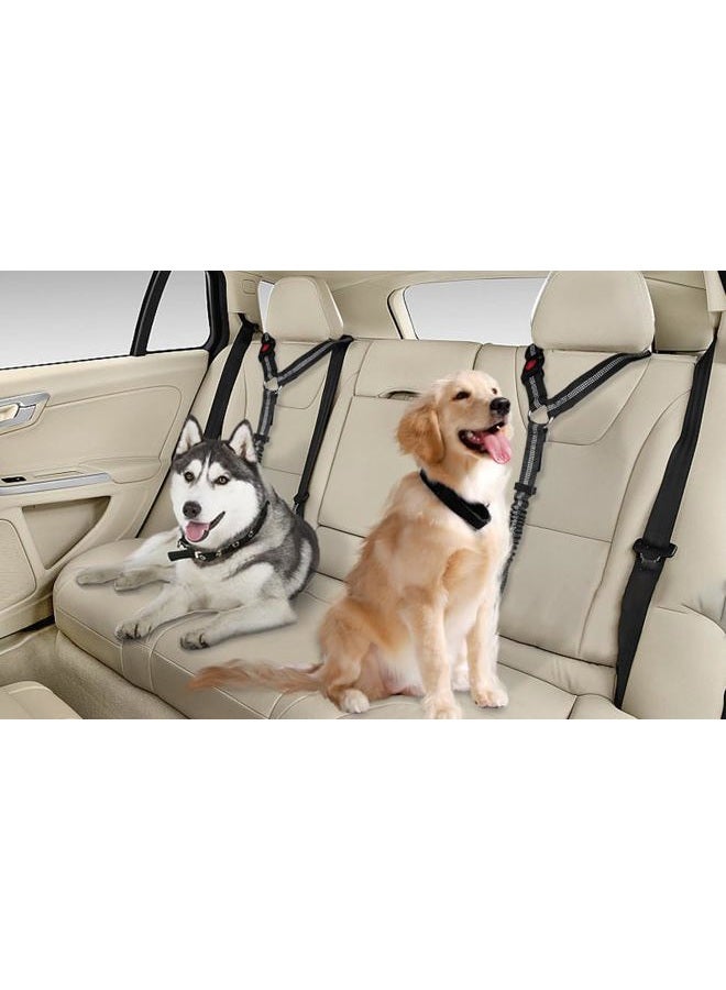 YAODHAOD YAOHDAO Dog Seat Belt Harness for Car, Restraint Adjustable with Elastic Bungee Buffer Headrest for Vehicle, 360° Swivel Carabiner Nylon Pet Safety Seat Belts Heavy Duty Car Harness for Dogs (Black) - Image 4