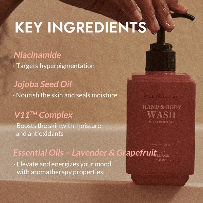 VILLAGE11FACTORY Will Invigorate Hand and Body Wash 300ml1014 floz Premium Home Spa Aromatherapy Korean Body Cleanser Lavender and Grapefruit - Image 4