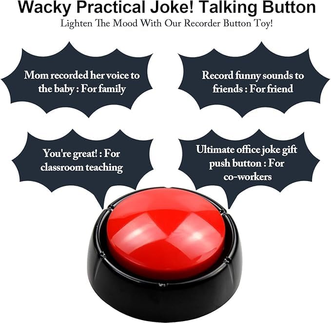 Buttons for Recording Calls, 30-Second Recording Button, Easy Answer, Custom Sound (Red) - Image 2