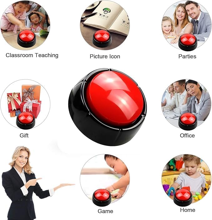 Buttons for Recording Calls, 30-Second Recording Button, Easy Answer, Custom Sound (Red) - Image 4