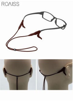 roaiss Eyeglasses Strap-Chains-Cord Eco-Friendly Silicone Sunglass String for Men Women Kids Adjustable Eyewear Retainer with Ear Hooks for Reading Glasses Sports and Outdoor Activities Brown  - Image 2