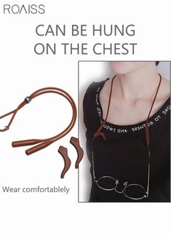 roaiss Eyeglasses Strap-Chains-Cord Eco-Friendly Silicone Sunglass String for Men Women Kids Adjustable Eyewear Retainer with Ear Hooks for Reading Glasses Sports and Outdoor Activities Brown  - Image 5