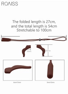roaiss Eyeglasses Strap-Chains-Cord Eco-Friendly Silicone Sunglass String for Men Women Kids Adjustable Eyewear Retainer with Ear Hooks for Reading Glasses Sports and Outdoor Activities Brown  - Image 4