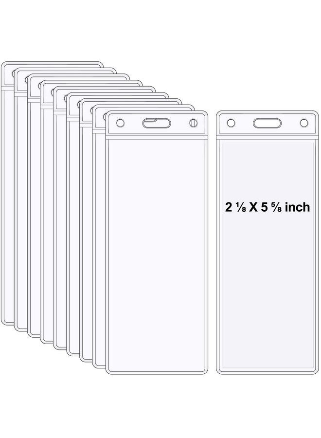 اياستي مجموعة من 10 حاملات شارات تذاكر شفافة عمودية وحاملات تذاكر بلاستيكية مقاس 6.5 × 2.56 بوصة حامل تذكرة اعتماد لحفلة موسيقية - Image 1