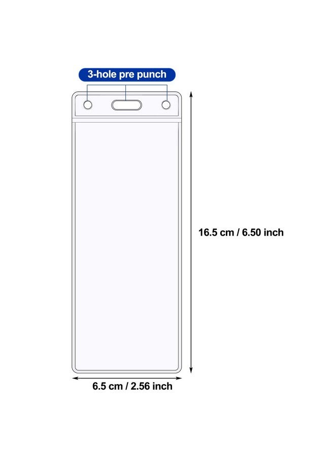 اياستي مجموعة من 10 حاملات شارات تذاكر شفافة عمودية وحاملات تذاكر بلاستيكية مقاس 6.5 × 2.56 بوصة حامل تذكرة اعتماد لحفلة موسيقية - Image 3