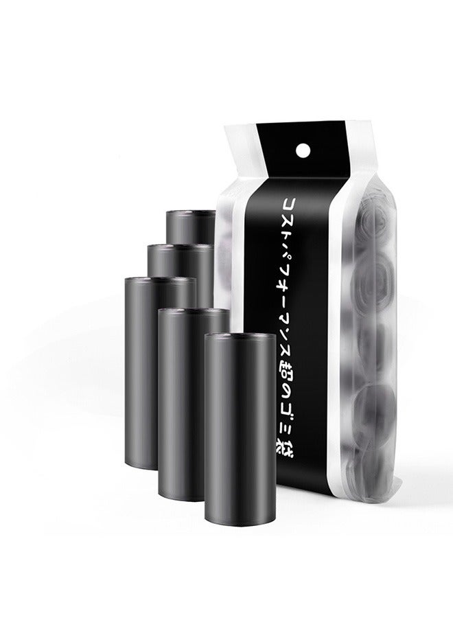 100-Piece/5 Rolls Large Thick Garbage Bag Black 45x50cm - Image 1