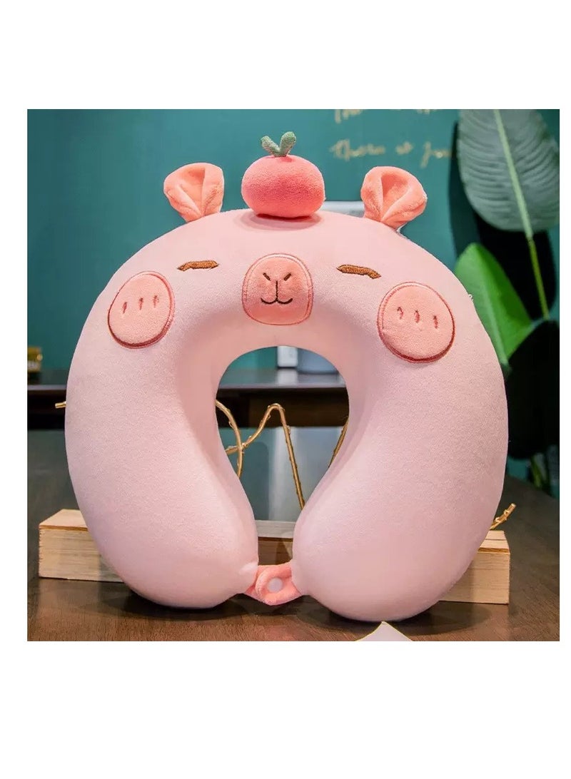  CityRiya-Long رغوة الذاكرة على شكل U السفر وسادة الرقبة ، وسادة الرقبة المحمولة للطائرات والسيارات والمكاتب - توفير الدعم الهندسي للكبار والأطفال ، قابل للتعديل حزام الكتف ، راحة النوم - Image 1