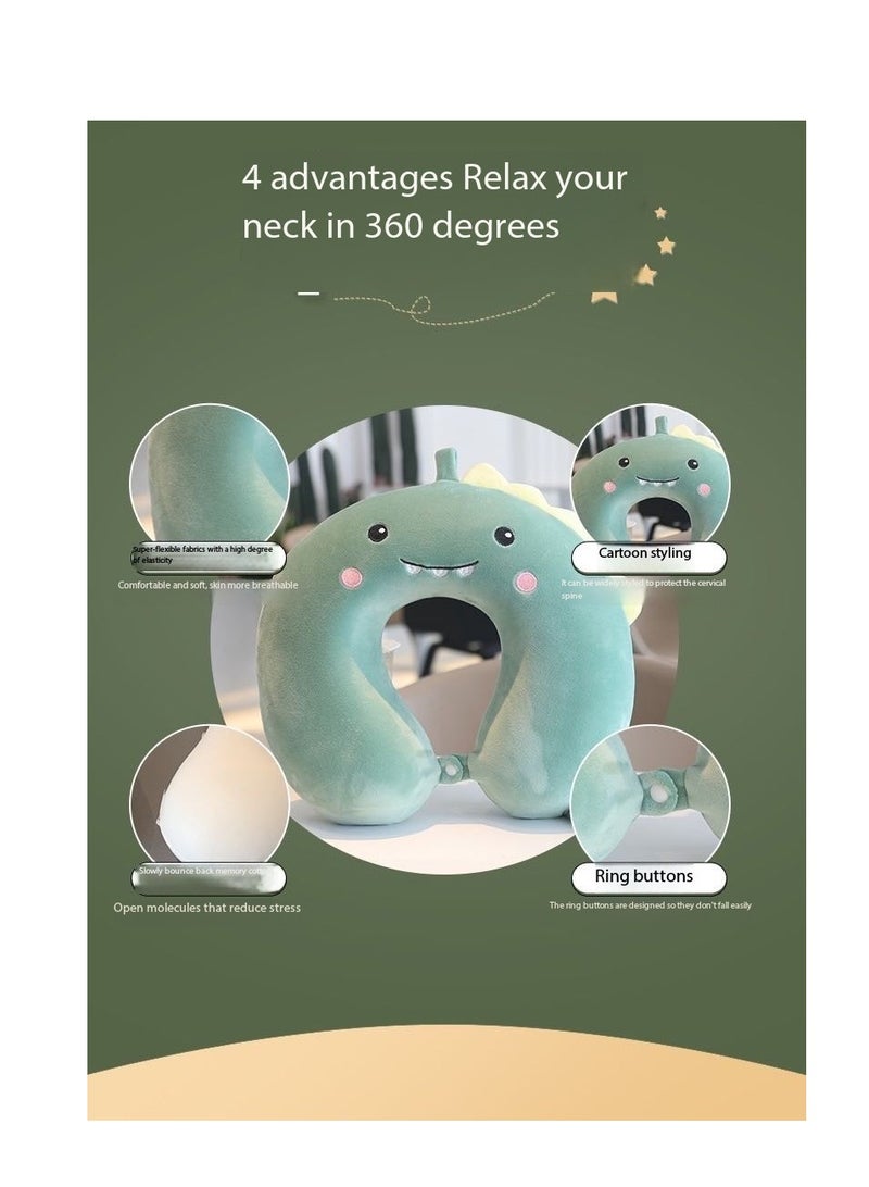  CityRiya-Long رغوة الذاكرة على شكل U السفر وسادة الرقبة ، وسادة الرقبة المحمولة للطائرات والسيارات والمكاتب - توفير الدعم الهندسي للكبار والأطفال ، قابل للتعديل حزام الكتف ، راحة النوم - Image 3