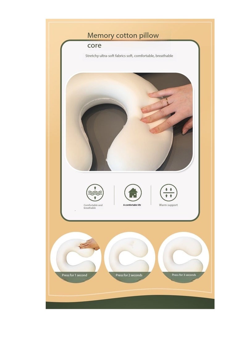  CityRiya-Long رغوة الذاكرة على شكل U السفر وسادة الرقبة ، وسادة الرقبة المحمولة للطائرات والسيارات والمكاتب - توفير الدعم الهندسي للكبار والأطفال ، قابل للتعديل حزام الكتف ، راحة النوم - Image 4