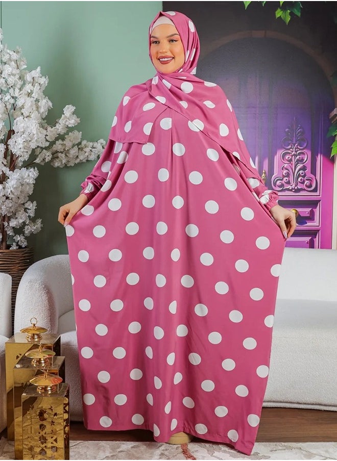 زمرد ثوب صلاة سوفت عملي مع غطاء الرأس-منقط -من زمرد فاشون  - Image 3