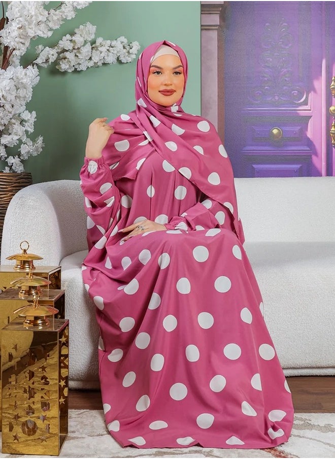 زمرد ثوب صلاة سوفت عملي مع غطاء الرأس-منقط -من زمرد فاشون  - Image 5